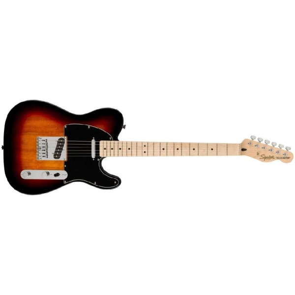 Squier by Fender Affinity Telecaster Electric Guitar Maple Neck Black Pickguard 3-Tone Sun