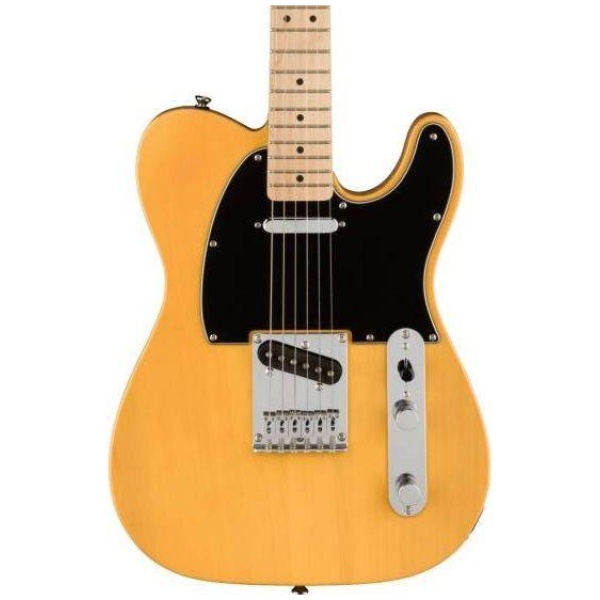 Squier by Fender Affinity Telecaster Electric Guitar Maple Neck Black Pickguard Butterscot