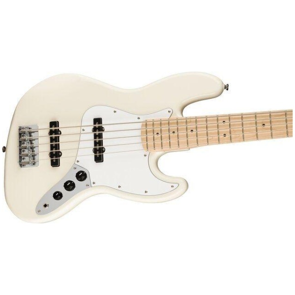 Squier by Fender Affinity J Bass Guitar V 5 String Maple Neck Olympic White