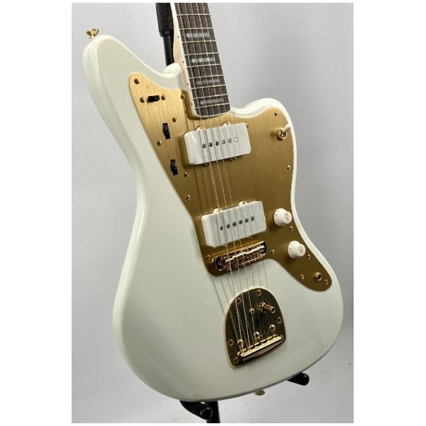 Squire 40th Anniversary Jazzmaster Gold Edition Olympic White Ser#:ICSA22003109