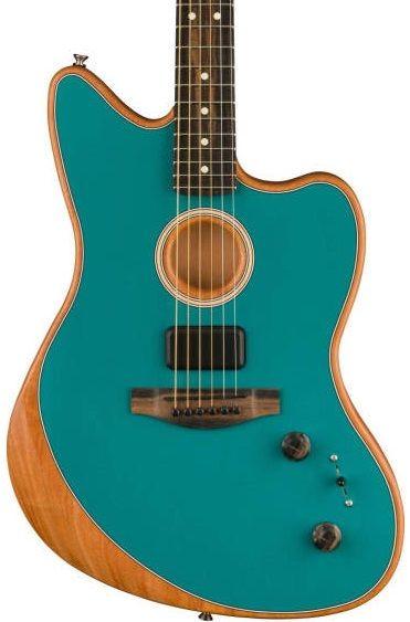 Fender American Acoustasonic Jazzmaster Ocean Turquoise Ser Us220690a World Music Supply