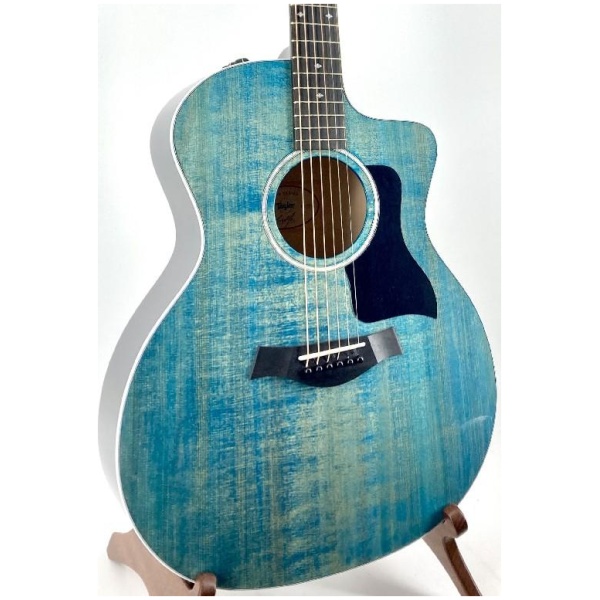 Taylor 214CE-DLX Limited Edition Acoustic Electric Guitar w/Case Trans Blue Ser# 220220313