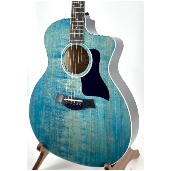 Taylor 214CE-DLX Limited Edition Acoustic Electric Guitar w/Case Trans Blue Ser# 220220313