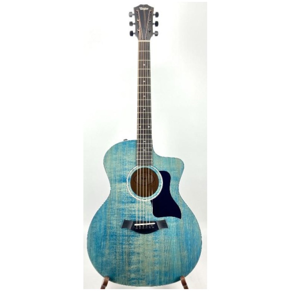 Taylor 214CE-DLX Limited Edition Acoustic Electric Guitar w/Case Trans Blue Ser# 220220313