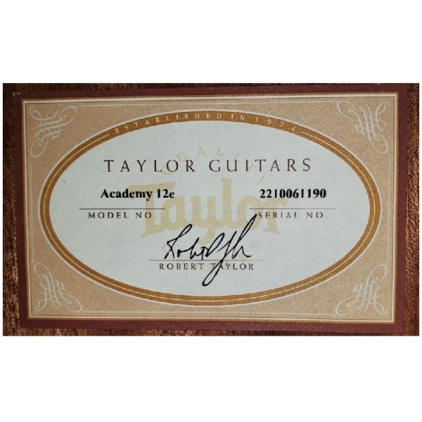 Taylor Academy 12E Grand Concert Acoustic Electric Guitar w/gigbag Ser#:2210061190