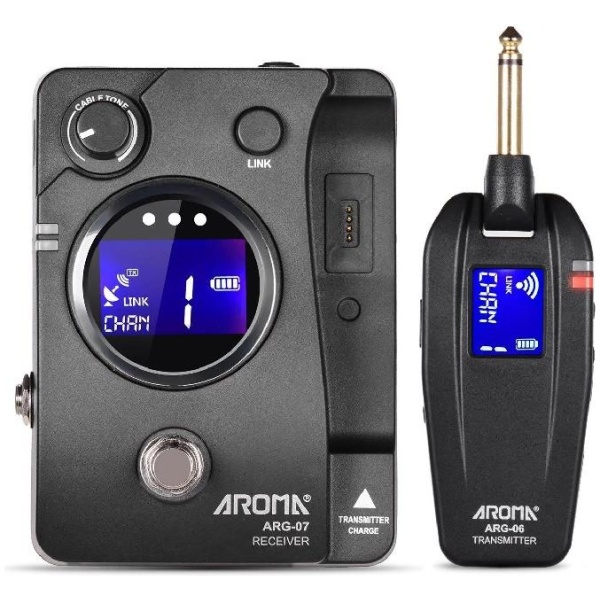 Aroma Guitar Wireless System with Built in Charger Tuner & Power Output