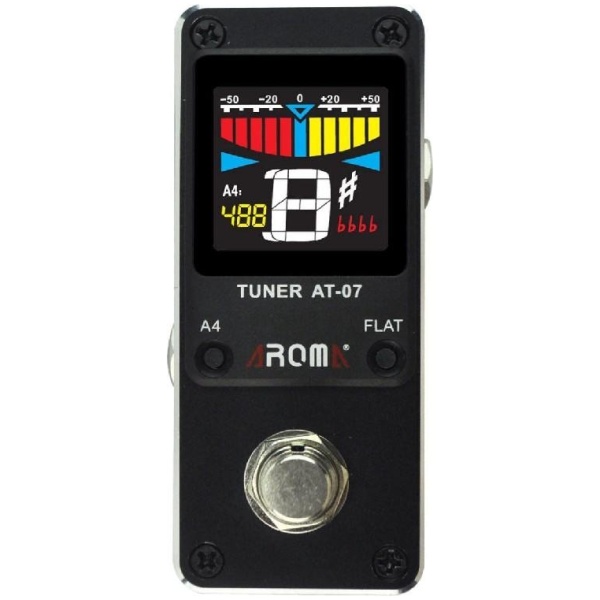 AROMA AT-07 Guitar Effect Pedal Tuner Tuning True Bypass Colored LCD Display