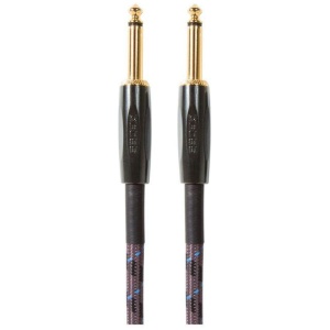 Boss 10ft Instrument Cable Straight/Straight 1/4 Inch jack - Woven Series Gold Contacts