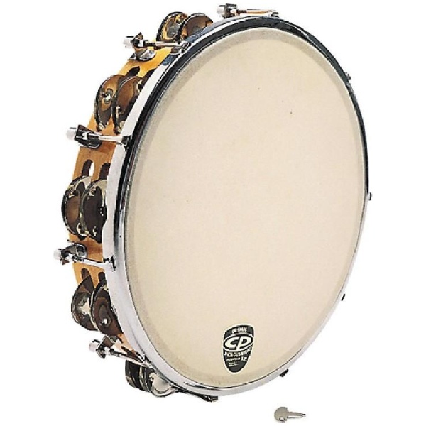 LP Latin Percussion CP Wood 10 Inch Tunable Head Tambourine