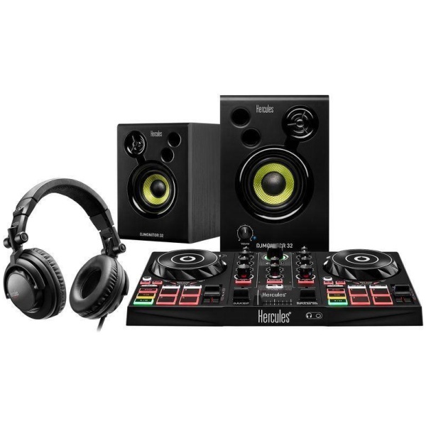 Hercules DJ Learning Kit with Inpulse 200 Controller Headphones & Monitors