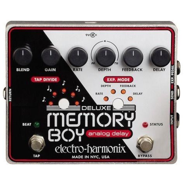 Electro Harmonix DELUXE MEMORY BOY Tap Temp Analog Delay w/ Power Supply Pedal