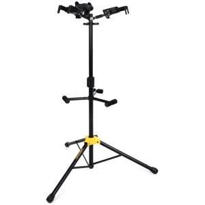 Hercules GS432B Plus Series Universal AutoGrip Tri Guitar Stand with Foldable Backrest