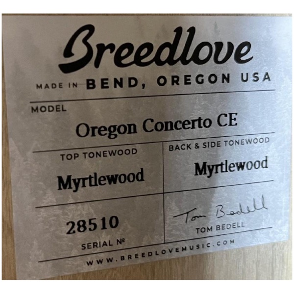 Breedlove USA Oregon Concerto CE Cutaway Acoustic Electric w/ Case Ser#: 28510
