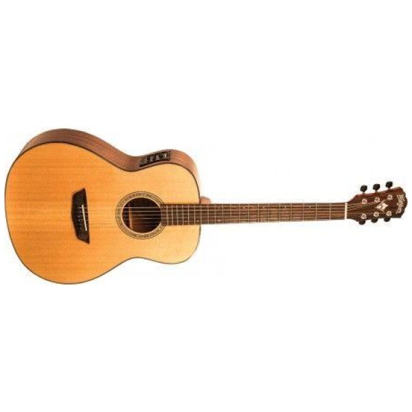 Washburn WLO100SWEK Woodline Solid Wood Series Orchestra Body Acoustic Electric Guitar wit