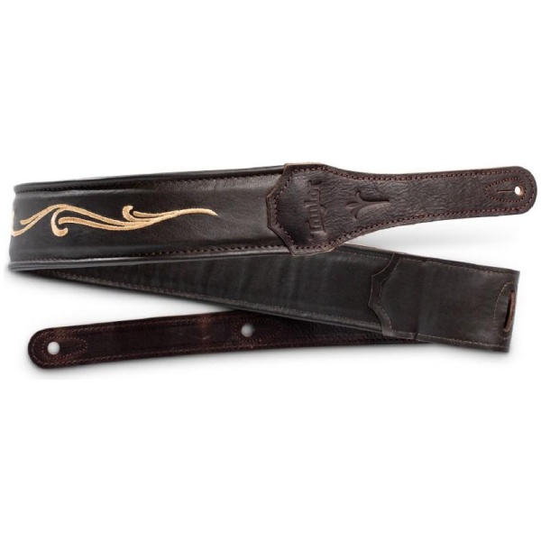 Taylor Spring Vine Strap Chocolate Brown Embroidered 2.5 inch