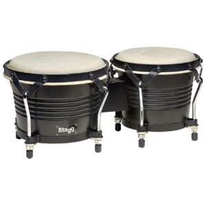 Stagg 7.5" and 6.5" black Latin wood bongos