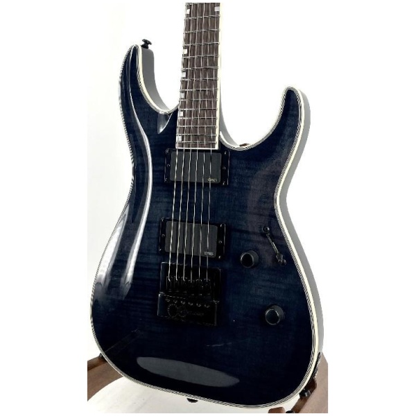 ESP Ltd MH1000 Flamed Top Electric Guitar w/ Evertune - See Through Black Ser# W22051127