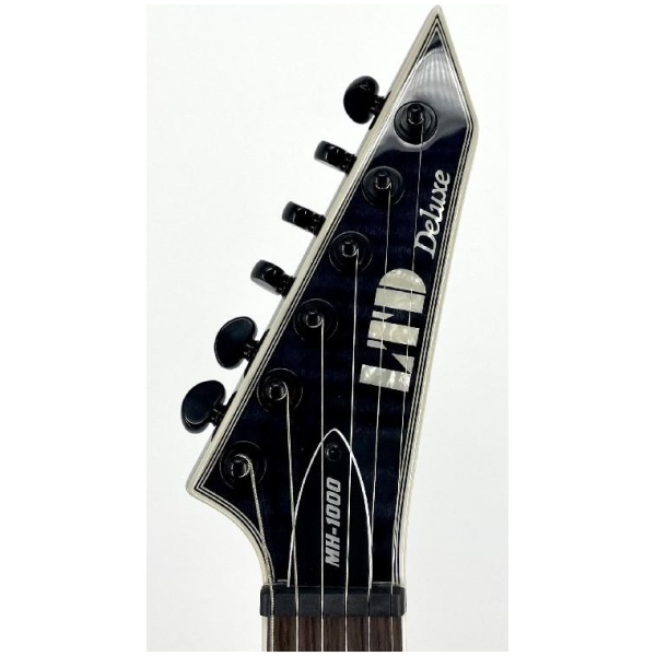ESP Ltd MH1000 Flamed Top Electric Guitar w/ Evertune - See Through Black Ser# W22051127