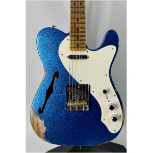 Fender USA Custom Shop Limited Edition 50s Thinline Tele Heavy Relic Aged Blue Sparkle