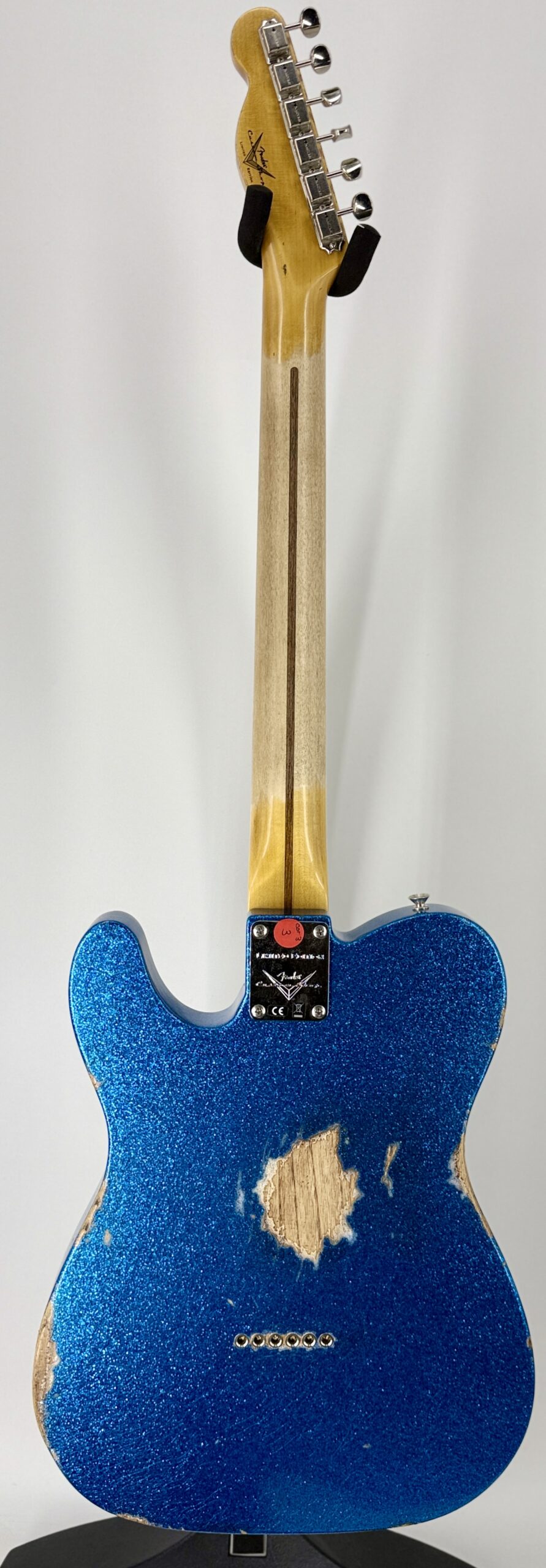 Fender USA Custom Shop Limited Edition 50s Thinline Tele Heavy Relic Aged Blue Sparkle - Image 8