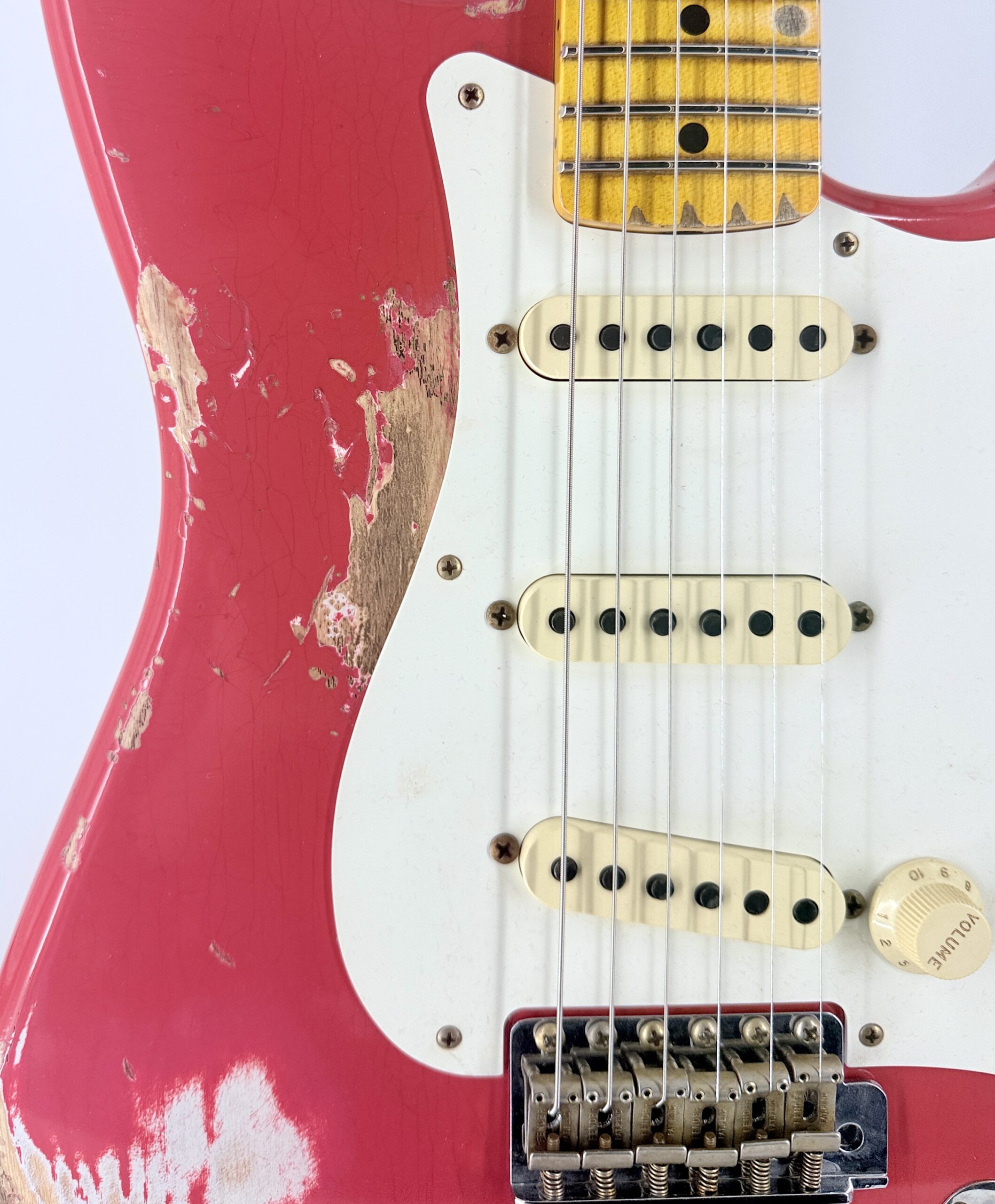 Fender USA Custom Shop 1957 HEAVY RELIC STRAT- FIESTA RED Ser#:R150868 - Image 11