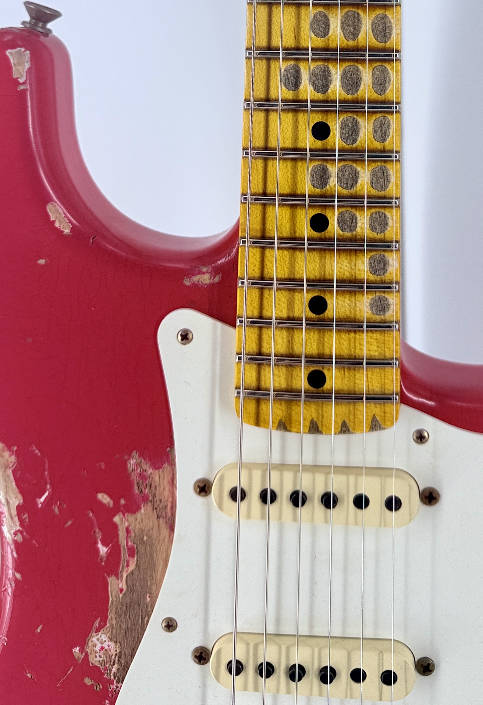 Fender USA Custom Shop 1957 HEAVY RELIC STRAT- FIESTA RED Ser#:R150868 - Image 13