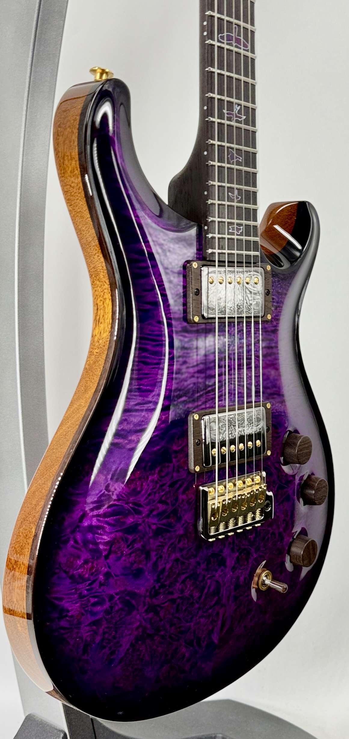 PRS Private Stock DGT, Maple Burl-Top, East Indian Rosewood Fretboard Purple Glow Ser# 12346 - Image 4