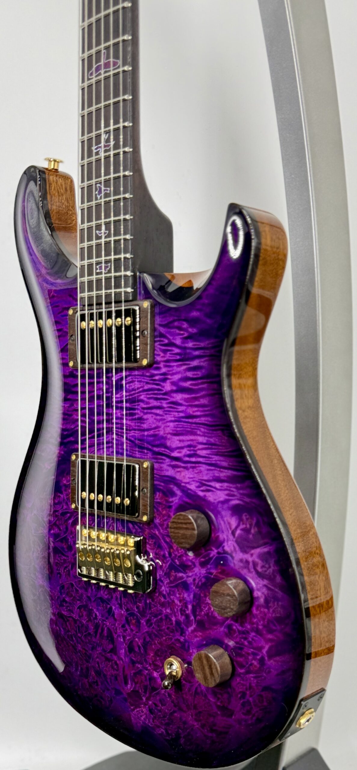 PRS Private Stock DGT, Maple Burl-Top, East Indian Rosewood Fretboard Purple Glow Ser# 12346 - Image 5