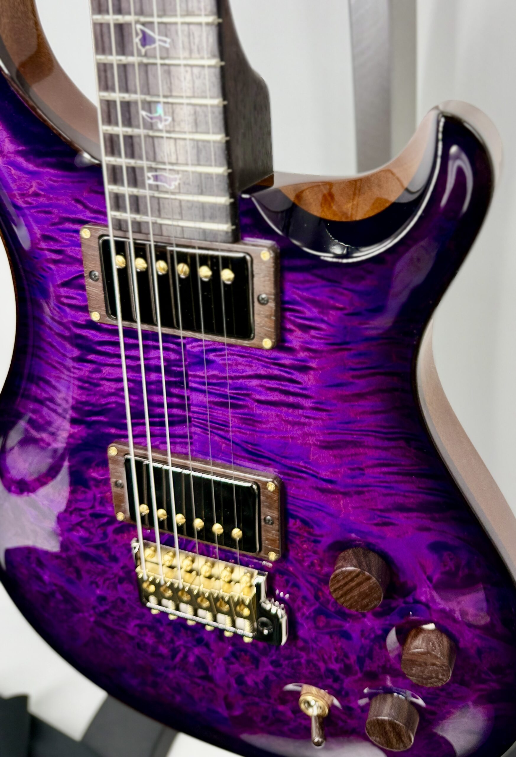 PRS Private Stock DGT, Maple Burl-Top, East Indian Rosewood Fretboard Purple Glow Ser# 12346 - Image 10