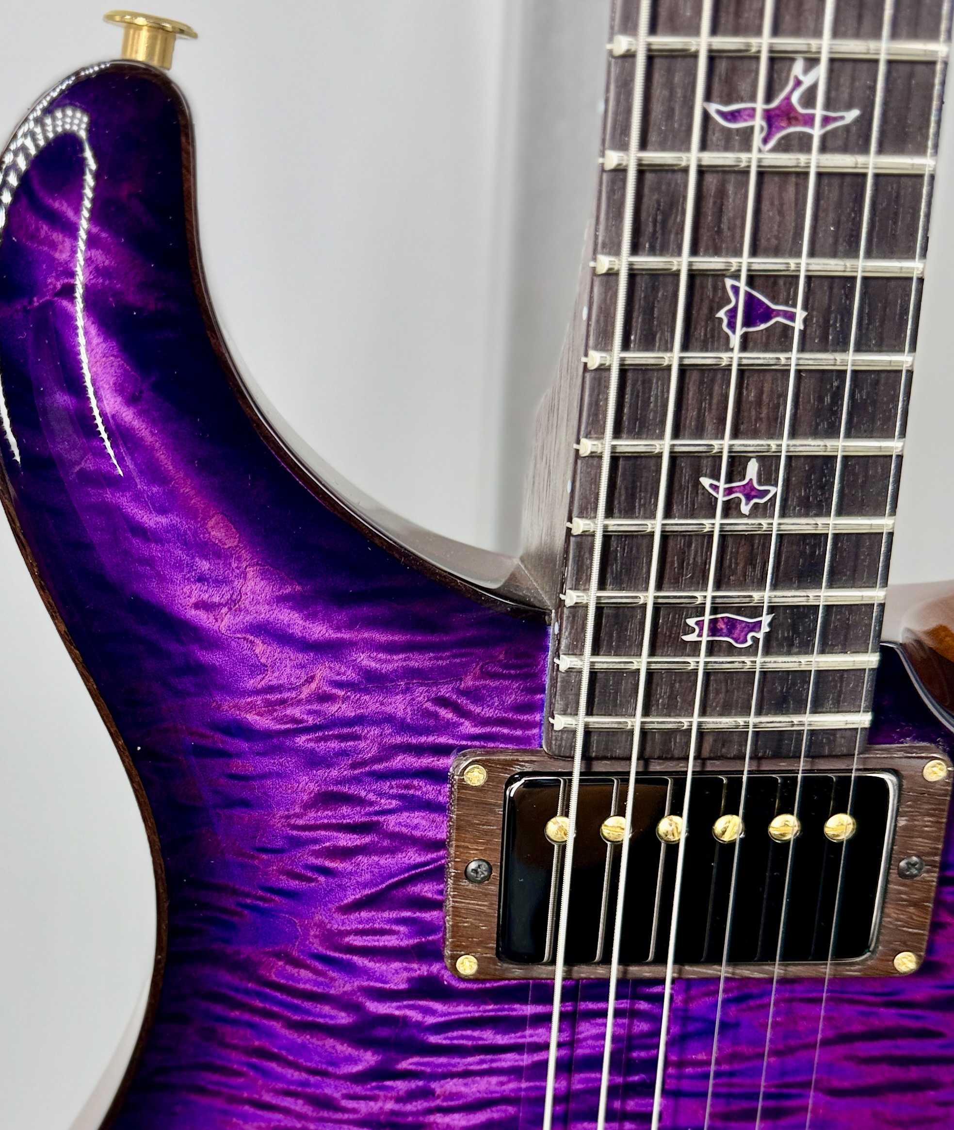 PRS Private Stock DGT, Maple Burl-Top, East Indian Rosewood Fretboard Purple Glow Ser# 12346 - Image 11