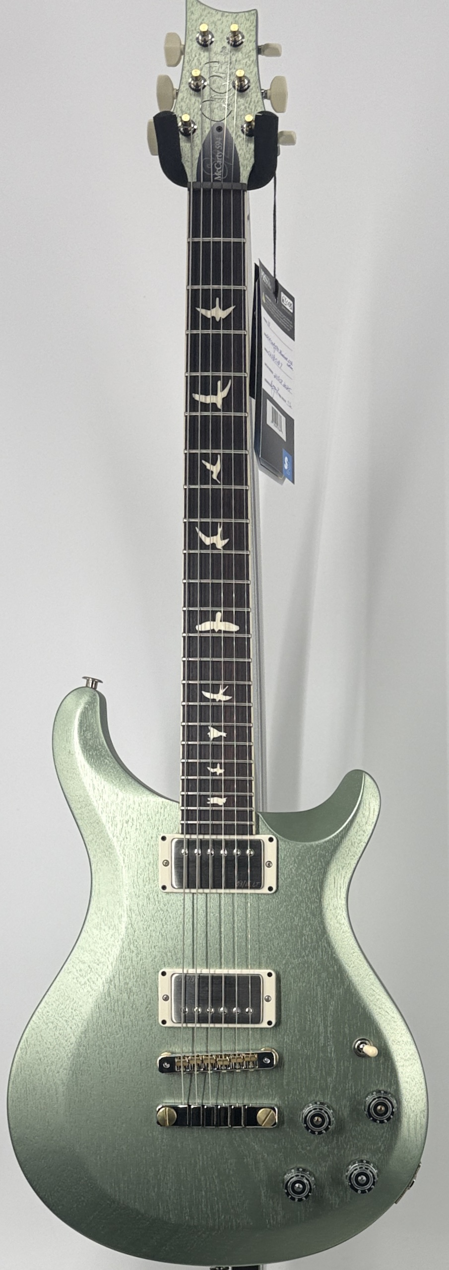 PRS S2 McCarty 594 Thinline Standard, Mahogany- Rosewood- Mavis Mint Metallic with Gigbag Ser#: S2086379 - Image 3